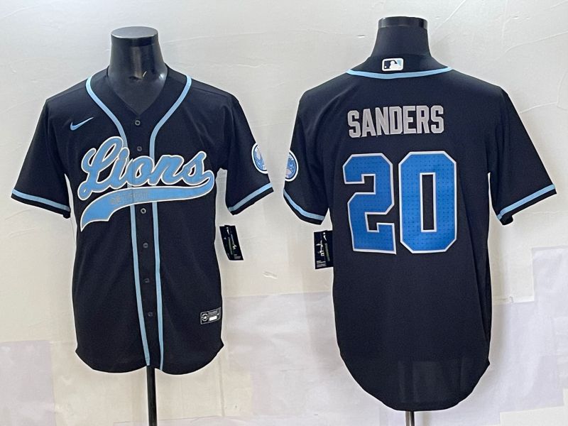 Men 2025 Detroit Lions #20 Sanders Black  joint name 2024 Nike Limited NFL Jersey style 4->detroit lions->NFL Jersey
